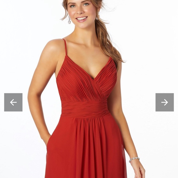 Mori Lee Bridesmaid Dress Cabernet Style 21664 - Picture 10 of 12